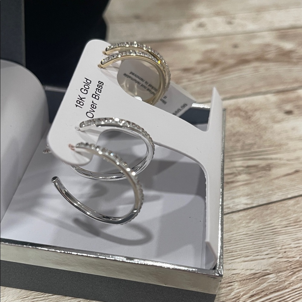AND NOW THIS Gold and Silver‎ Hoop Earrings - Picture 2 of 5